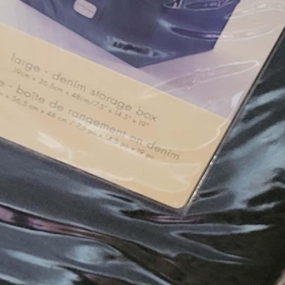 NWT Denim Cotton Blend Rectangular Storage Drawer with Handle, Set of 2 - Picture 3 of 12